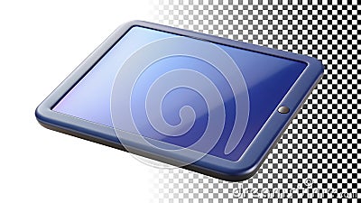 Blue tablet computer icon mobile device digital screen technology png transparent image Generative AI Stock Photo