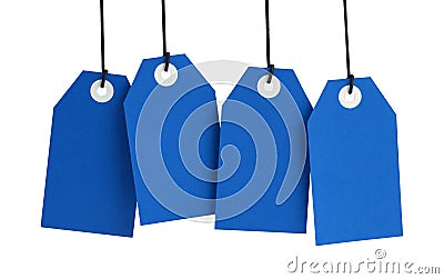 Blue Tags Stock Photo