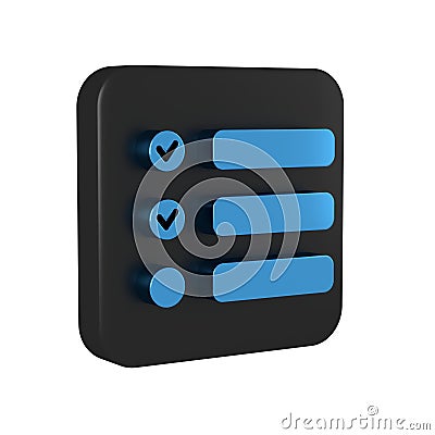 Blue Task list icon isolated on transparent background. Control list symbol. Survey poll or questionnaire feedback form Stock Photo