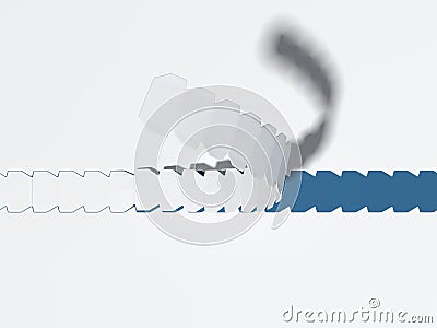 Blue tear strip. 3d rendering Stock Photo