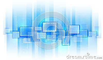 Blue tech background. Vector Illustration