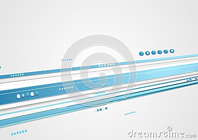 Blue tech corporate motion background with arrows Vector Illustration