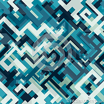 Blue tech seamless pattern Vector Illustration