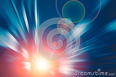 Blue Tech tone of blur motion moving fast speed goto the future concept Stock Photo