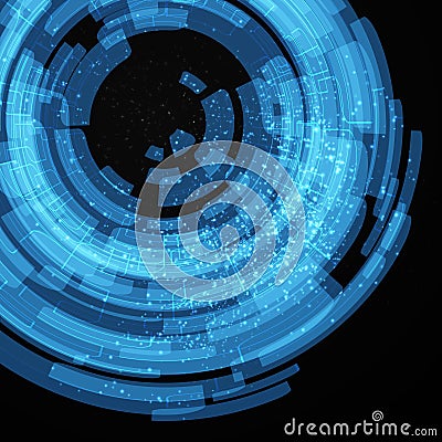 Blue and black technology abstract background Vector Illustration