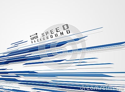 Blue technology line pattern of speed futuristic background. Vector Illustration