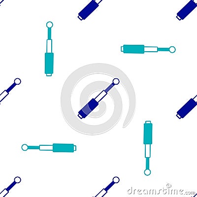 Blue Telescopic baton icon isolated seamless pattern on white background. Vector Vector Illustration