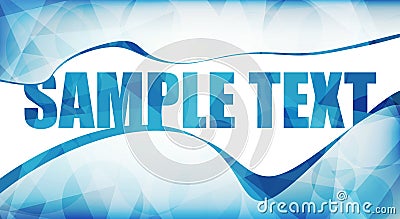 Blue template with copy space and background textured triangles and circles Vector Illustration