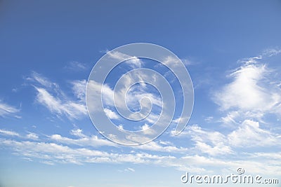 Blue tender sky with white clouds for background Stock Photo