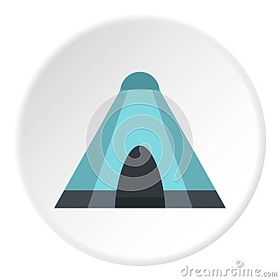 Blue tent icon circle Vector Illustration