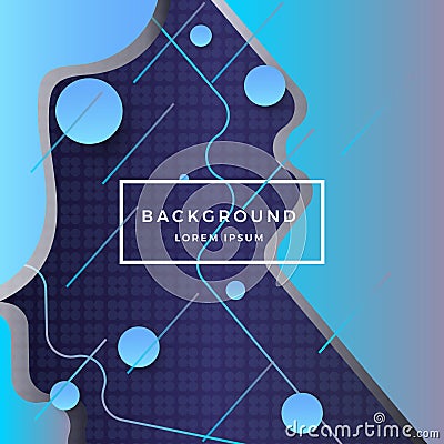 Blue textured background circle composition dynamic form. Vector Cartoon Illustration