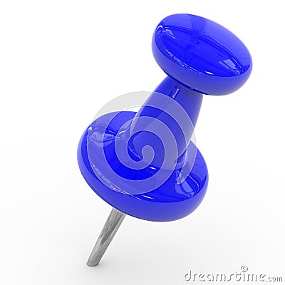 Blue thumbtack. Stock Photo