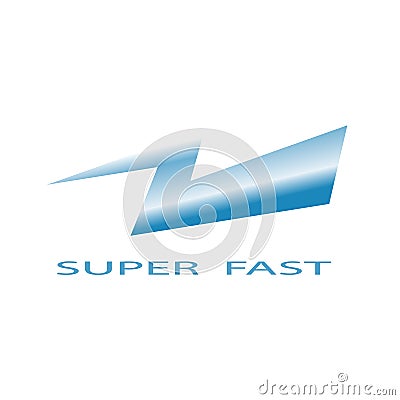 Blue thunder illustration symbol for super fast illustration design Vector Illustration