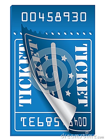 Blue ticket to be torn Vector Illustration