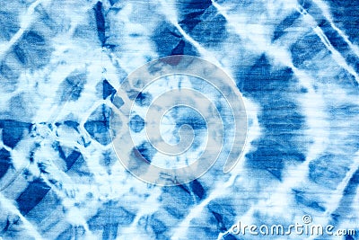 Blue tie dye pattern abstact background. Stock Photo