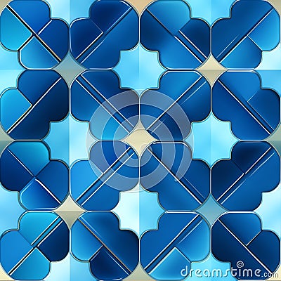 blue tile pattern for decoration Stock Photo