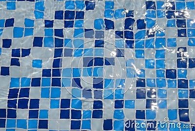 Blue tile pool Stock Photo