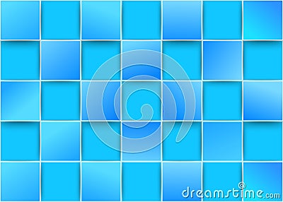 Blue tiles - threedimensional background Vector Illustration