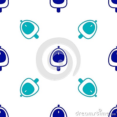 Blue Toilet urinal or pissoir icon isolated seamless pattern on white background. Urinal in male toilet. Washroom Vector Illustration