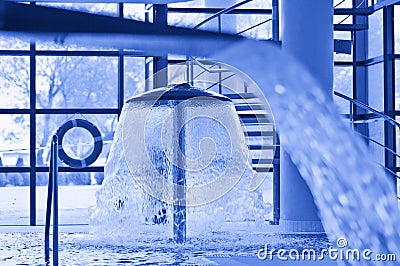 Blue tone swimming pool Stock Photo