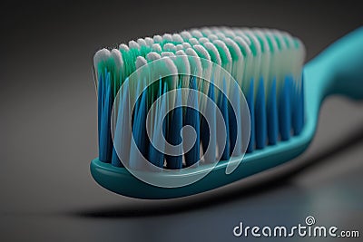 blue toothbrush oral care closeup Generative AI Stock Photo