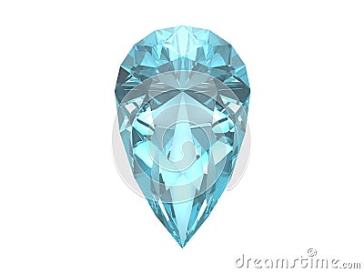 Blue topaz isolated on white background Stock Photo