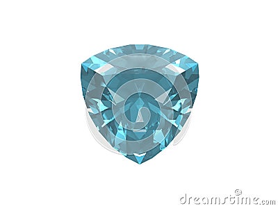 Blue topaz. Trillon form. Stock Photo