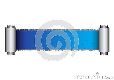 Blue torn paper background. Stock Photo