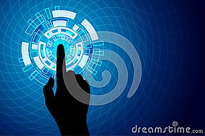 Blue Touch Future Technology Internet Security Background Vector Illustration