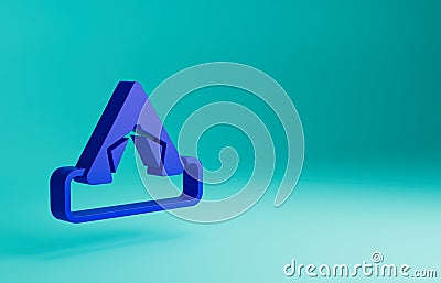 Blue Tourist tent icon isolated on blue background. Camping symbol. Minimalism concept. 3D render illustration Cartoon Illustration