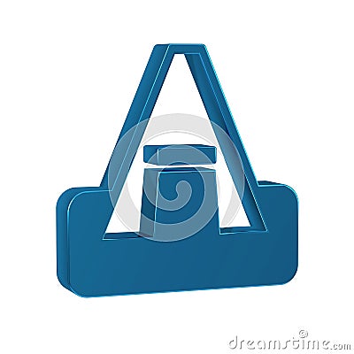 Blue Tourist tent icon isolated on transparent background. Camping symbol. Stock Photo