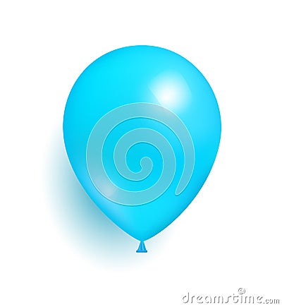 Blue Toy Balloon Made of Rubber Realistic Vector Vector Illustration