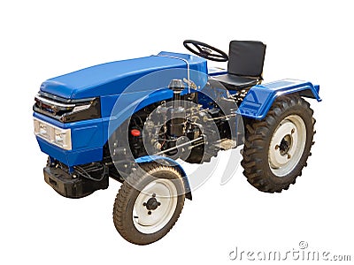Blue tractor Stock Photo