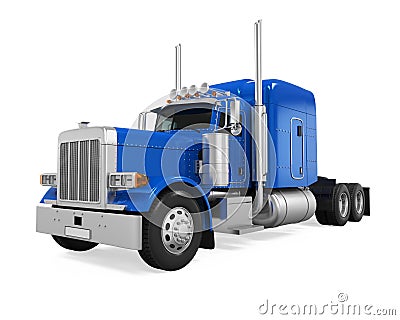 Blue Trailer Truck Isolated Stock Photo