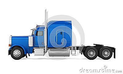 Blue Trailer Truck Isolated Stock Photo