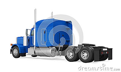 Blue Trailer Truck Isolated Stock Photo