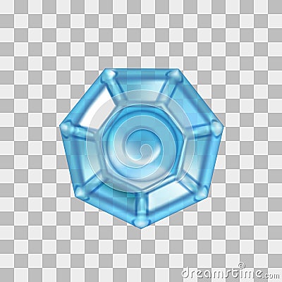 Blue translucent snowflake, icon. Vector Vector Illustration