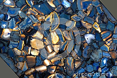 Blue transparent agate stone wall Stock Photo