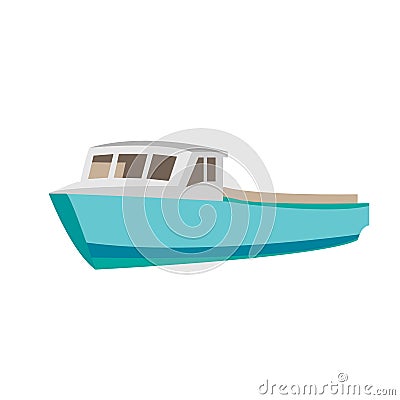 Blue transport boat speed Vector Illustration