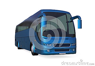 Blue Travel Bus Stock Photo