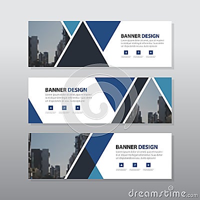 Blue triangle abstract corporate business banner template, Vector Illustration