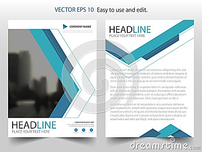 Blue triangle abstract Vector Brochure annual report Leaflet Flyer template design, book cover layout design Vector Illustration