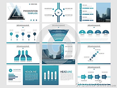 Blue triangle Bundle infographic elements presentation template. business annual report, brochure, leaflet, advertising flyer, Vector Illustration