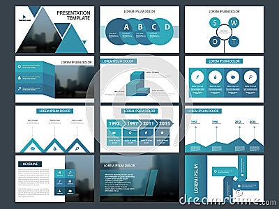 Blue triangle Bundle infographic elements presentation template. business annual report, brochure, leaflet, advertising flyer, Vector Illustration