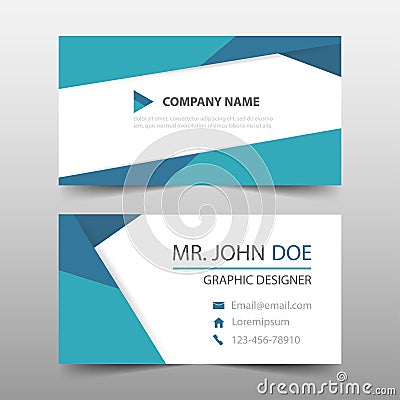 Blue triangle corporate business card, name card template ,horizontal simple clean layout design template , Business banner Vector Illustration