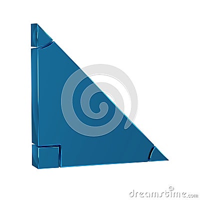 Blue Triangle math icon isolated on transparent background. Stock Photo