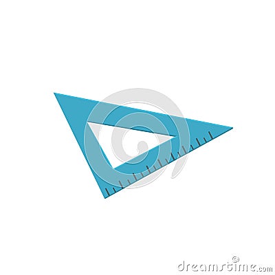 Blue triangle ruler, measuring tool cartoon vector Illustration Vector Illustration