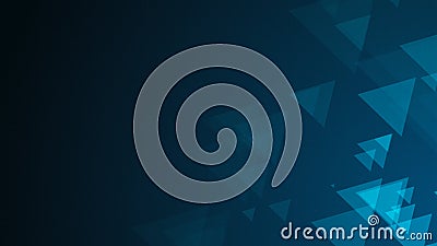 Blue triangle shapes are moving from the bottom right of a gradient grid abstract background, horizontal composition Stock Photo
