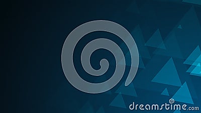 Blue triangle shapes are moving from the bottom right of a gradient grid abstract background, horizontal composition Stock Photo