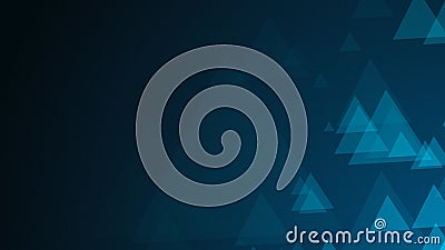 Blue triangle shapes are moving from the bottom right of a gradient grid abstract background, horizontal composition Stock Photo